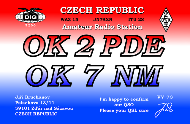 QSL OK2PDE